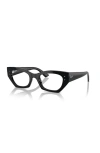 Ray Ban Ray-ban 52mm Irregular Optical Glasses In Black
