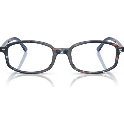 Ray Ban Ray-ban 52mm Irregular Optical Glasses In Blue Havana