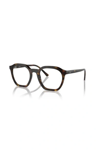 Ray Ban Ray-ban 52mm Irregular Optical Glasses In Black