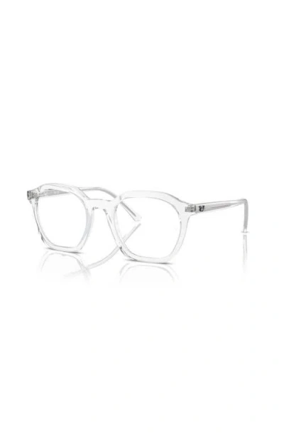 Ray Ban Ray-ban 52mm Irregular Optical Glasses In Transparent