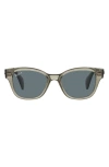 Ray Ban 52mm Polarized Square Sunglasses In Transparent Green