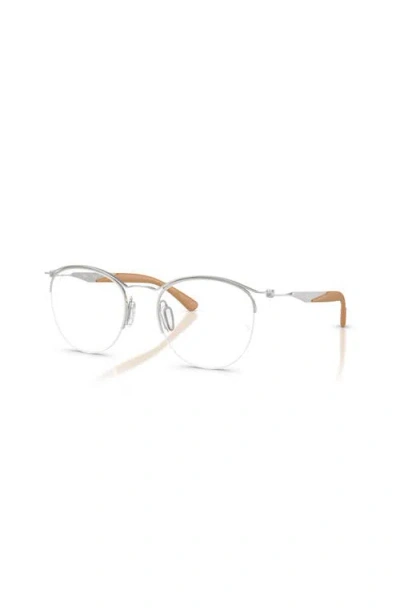 Ray Ban Ray-ban 52mm Round Optical Glasses In Silver