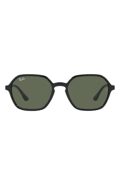 Ray Ban Ray-ban 52mm Round Sunglasses In Black/dark Green