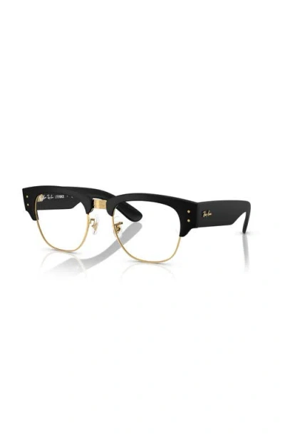 Ray Ban Ray-ban 52mm Square Optical Glasses In Black