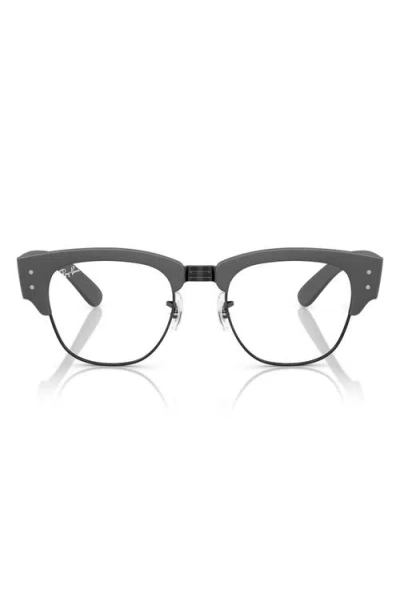 Ray Ban Ray-ban 52mm Square Optical Glasses In Black Grey