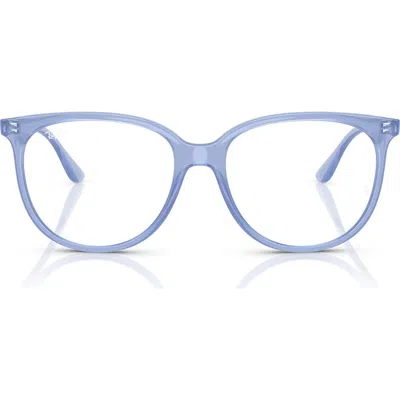 Ray Ban Ray-ban 52mm Square Optical Glasses In Blue