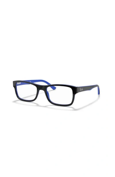 Ray Ban Ray-ban 52mm Square Optical Glasses In Brown