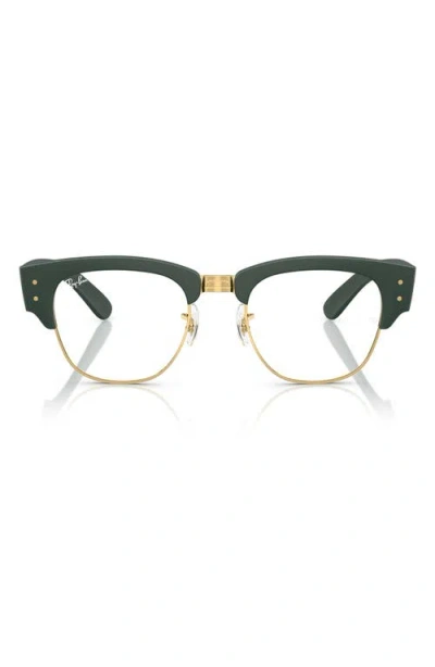 Ray Ban Ray-ban 52mm Square Optical Glasses In Gold Green