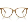 Ray Ban Ray-ban 52mm Square Optical Glasses In Light Brown