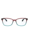 Ray Ban 52mm Square Optical Glasses In Red Blue Ombre