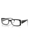 Ray Ban Ray-ban 52mm Square Optical Glasses In Transparent Grey