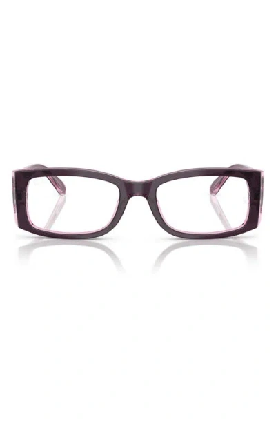 Ray Ban Ray-ban 52mm Square Optical Glasses In Violet