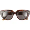 Ray Ban Ray-ban 52mm Square Sunglasses In Brown/dark Grey