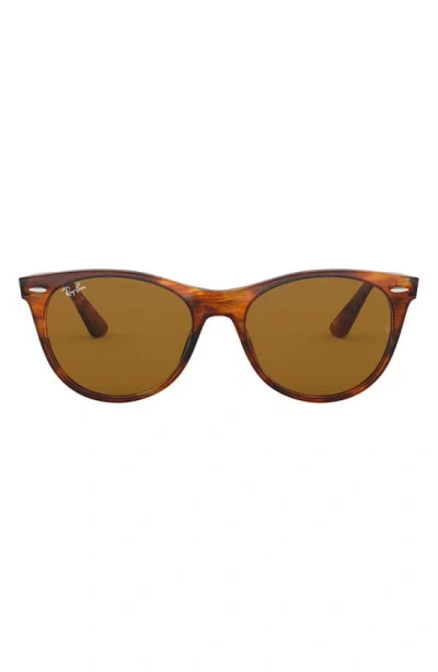 Ray Ban 52mm Square Sunglasses In Striped Havana
