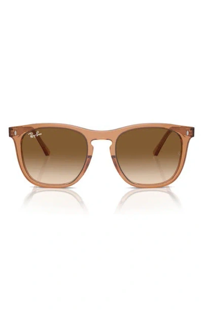 Ray Ban 53mm Gradient Square Sunglasses In Blush Transparent