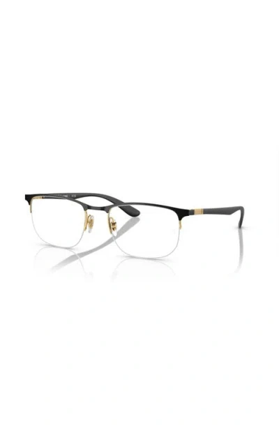 Ray Ban Ray-ban 53mm Irregular Optical Glasses In Black