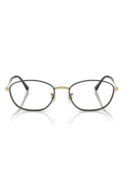Ray Ban Ray-ban 53mm Irregular Optical Glasses In Black
