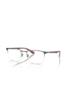 Ray Ban Ray-ban 53mm Irregular Optical Glasses In Metallic