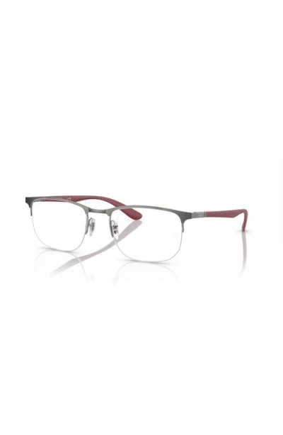 Ray Ban Ray-ban 53mm Irregular Optical Glasses In Metallic