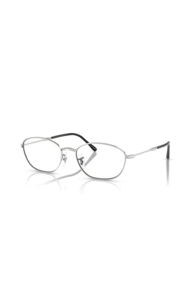 Ray Ban Ray-ban 53mm Irregular Optical Glasses In Silver