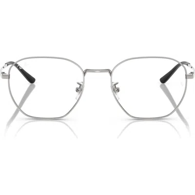 Ray Ban Ray-ban 53mm Irregular Optical Glasses In Silver