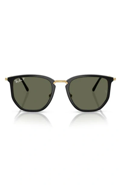 Ray Ban Ray-ban 53mm Polarized Irregular Sunglasses In Black