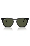 Ray Ban 53mm Polarized Square Sunglasses In Black