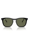 Ray Ban 53mm Polarized Square Sunglasses In Black