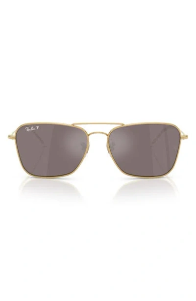 Ray Ban Ray-ban 53mm Polarized Square Sunglasses In Pink Gold