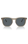 Ray Ban 53mm Polarized Square Sunglasses In Transparent