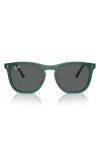 Ray Ban 53mm Polarized Square Sunglasses In Transparent Green