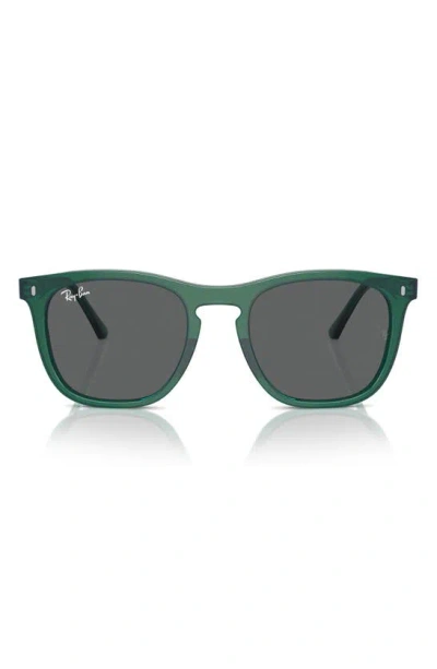 Ray Ban 53mm Polarized Square Sunglasses In Transparent Green