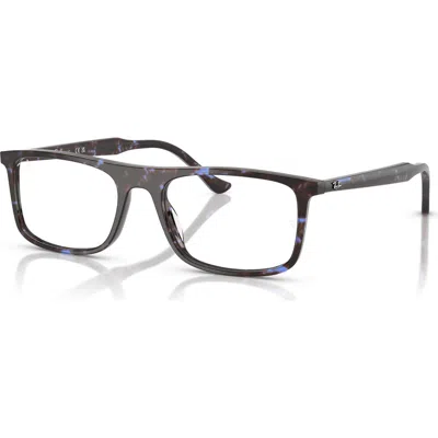 Ray Ban Ray-ban 53mm Rectangle Optical Glasses In Blue