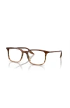 Ray Ban Ray-ban 53mm Rectangle Optical Glasses In Brown