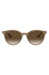 Ray Ban Ray-ban 53mm Round Phantos Sunglasses In Opal Beige/brown Gradient
