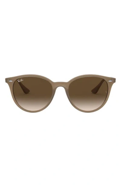 Ray Ban Ray-ban 53mm Round Phantos Sunglasses In Opal Beige/brown Gradient