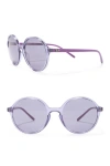 Ray Ban 53mm Round Sunglasses In Transparent Violet