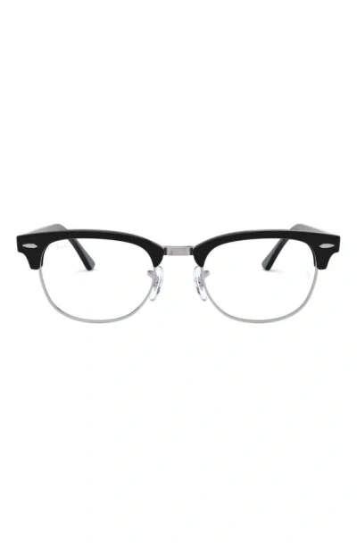 Ray Ban 53mm Square Clubmaster Optical Glasses In Black