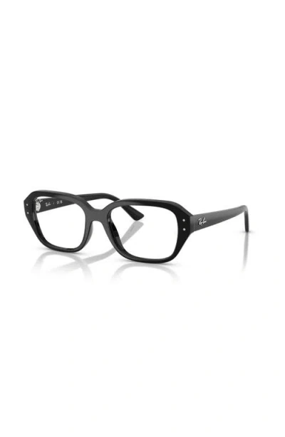 Ray Ban Ray-ban 53mm Square Optical Glasses In Black