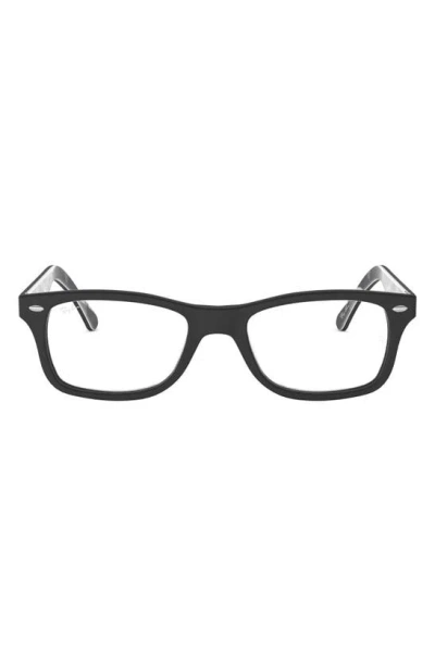 Ray Ban 53mm Square Optical Glasses In Black