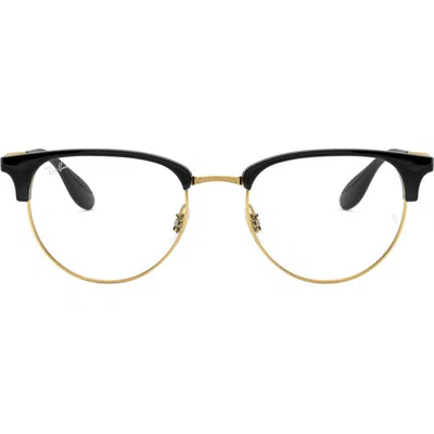 Ray Ban Ray-ban 53mm Square Optical Glasses In Black/gold