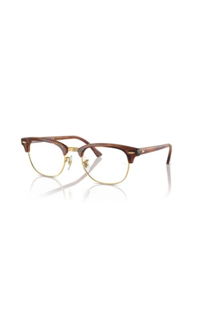 Ray Ban Ray-ban 53mm Square Optical Glasses In Brown