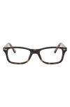 Ray Ban 53mm Square Optical Glasses In Dark Havana