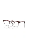 Ray Ban Ray-ban 53mm Square Optical Glasses In Red