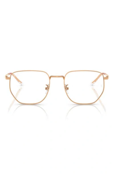 Ray Ban Ray-ban 53mm Square Optical Glasses In Rose Gold