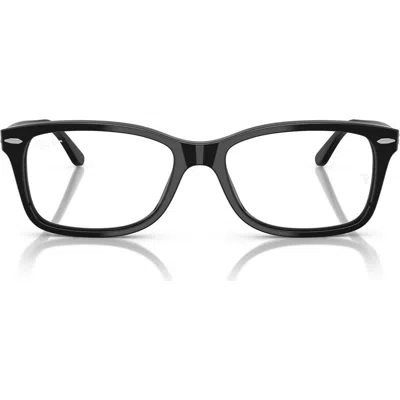 Ray Ban Ray-ban 53mm Square Optical Glasses In Shiny Black