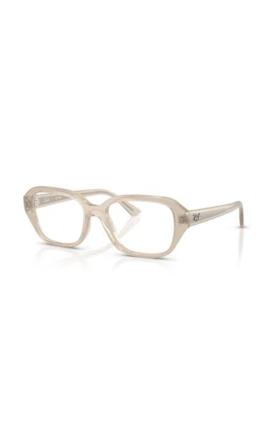 Ray Ban Ray-ban 53mm Square Optical Glasses In Neutral