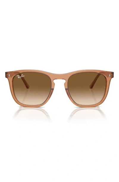 Ray Ban 53mm Square Sunglasses In Transparent Blush