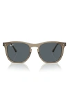 Ray Ban 53mm Square Sunglasses In Transparent Brown