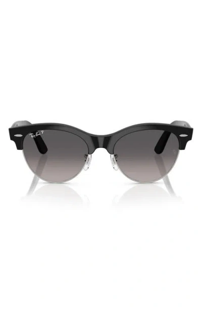 Ray Ban Ray-ban 54mm Gradient Polarized Square Sunglasses In Black